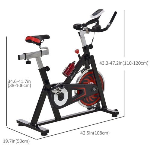 Indoor Stationary Exercise Bike Upright Fitness Bicycle Cycling Sport for Home Gym with 29lbs Flywheel Adjustable Resistance LCD Monitor Bottle Holder Black