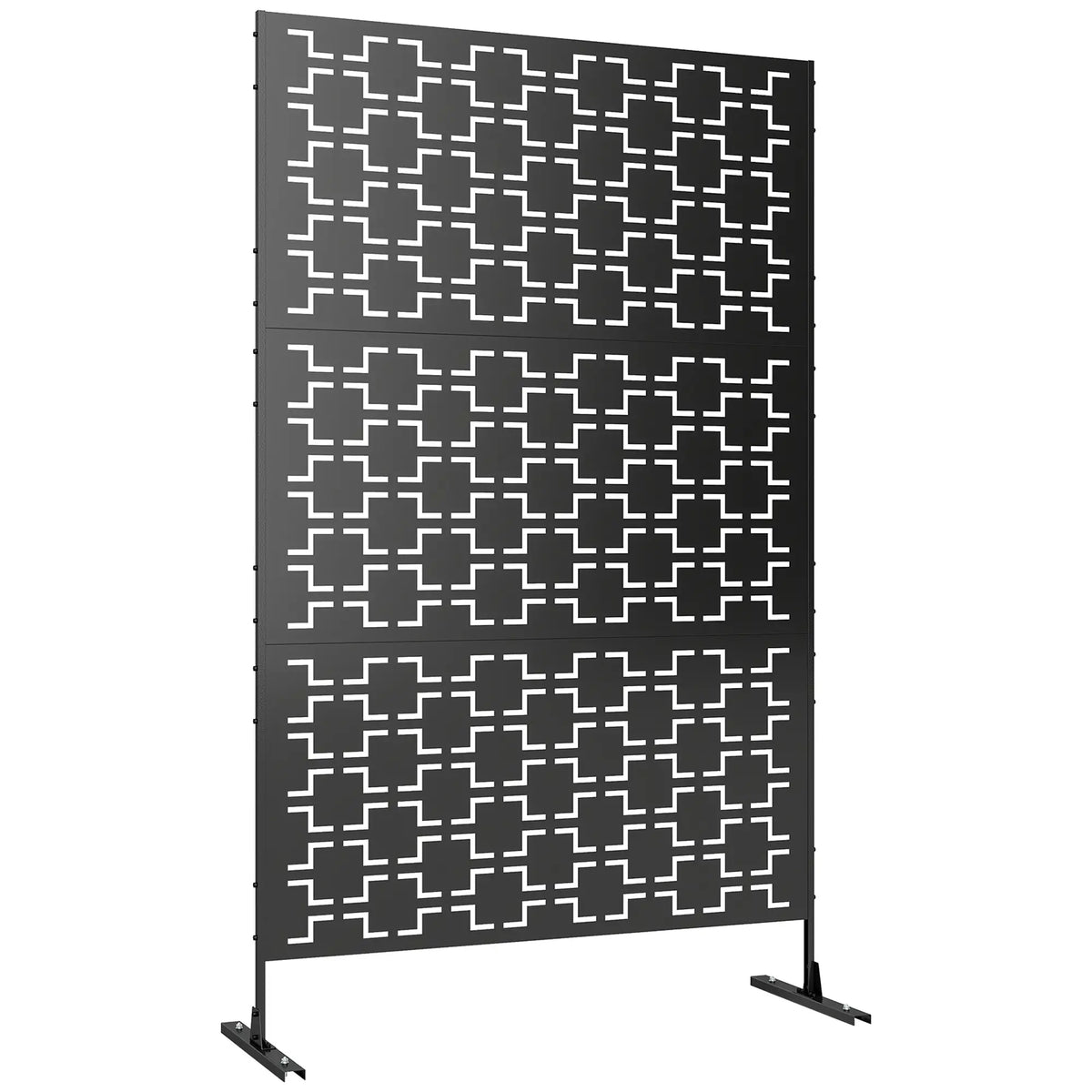 6.5FT Metal Privacy Screen, Grid Style, Outdoor Divider, Black Side Awnings at Gallery Canada