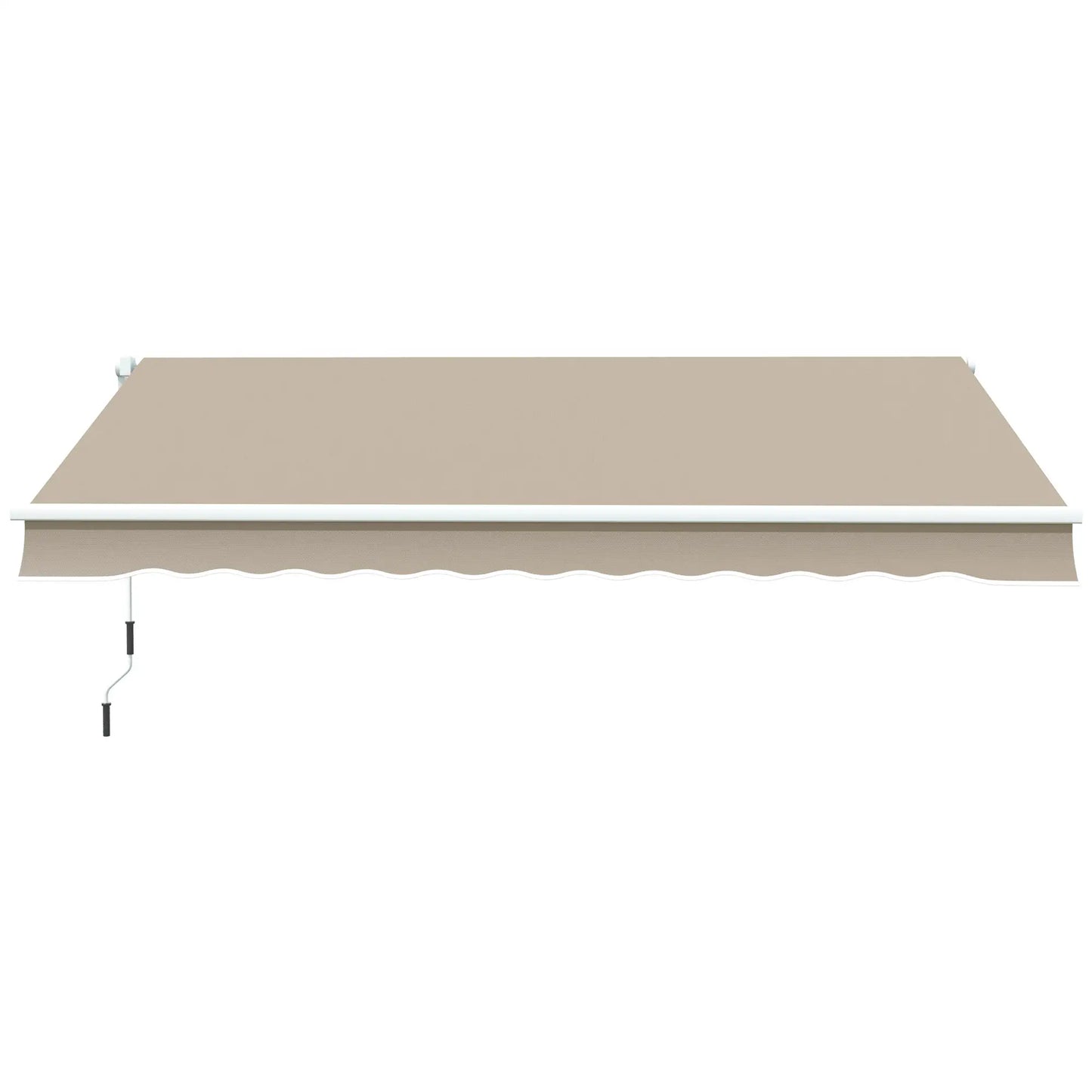 13' x 8' Retractable Patio Awning, Sun Shade Canopy, Aluminum Frame, Khaki Window Awnings at Gallery Canada