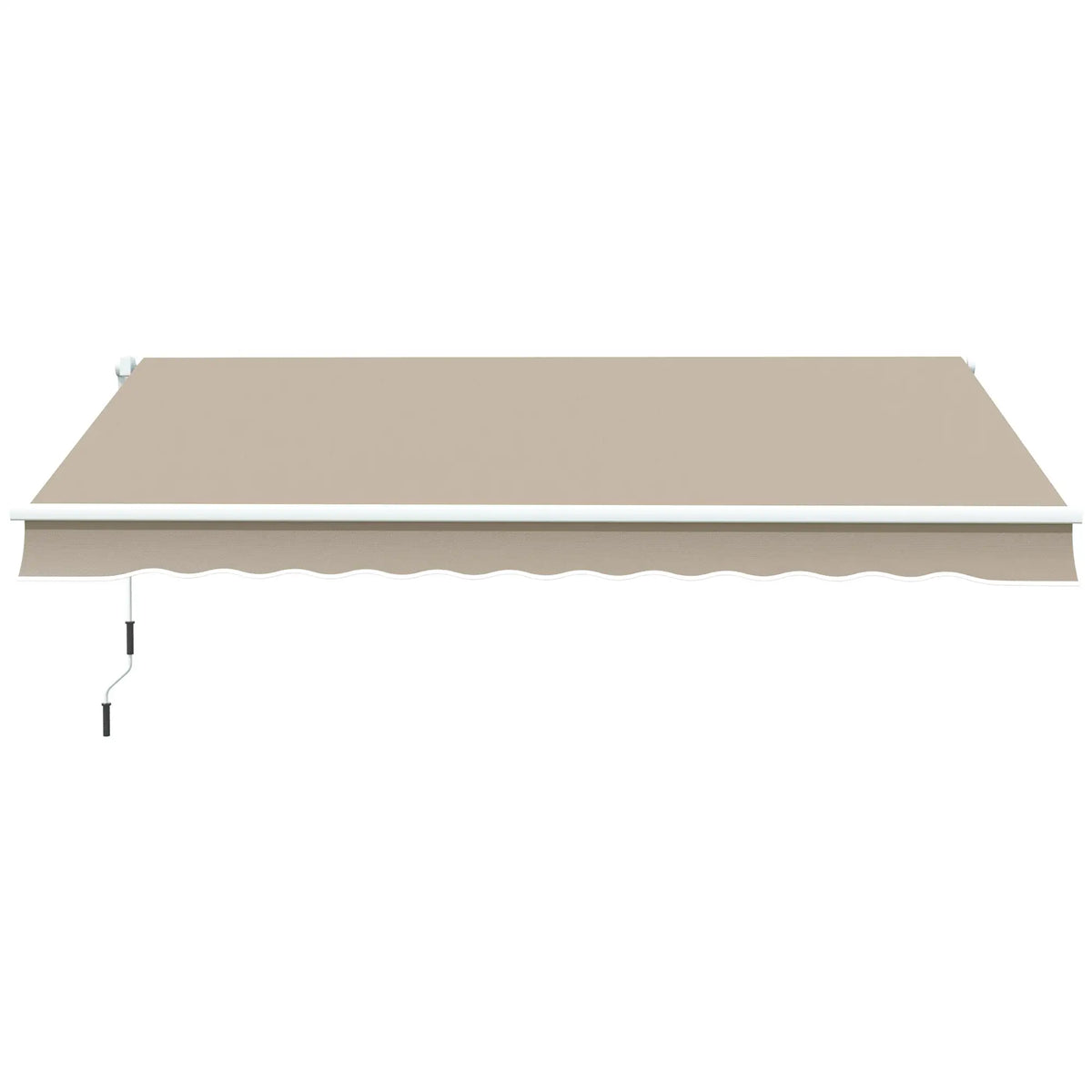 13' x 8' Manual Retractable Patio Awning, Aluminum Frame, Khaki Window Awnings at Gallery Canada