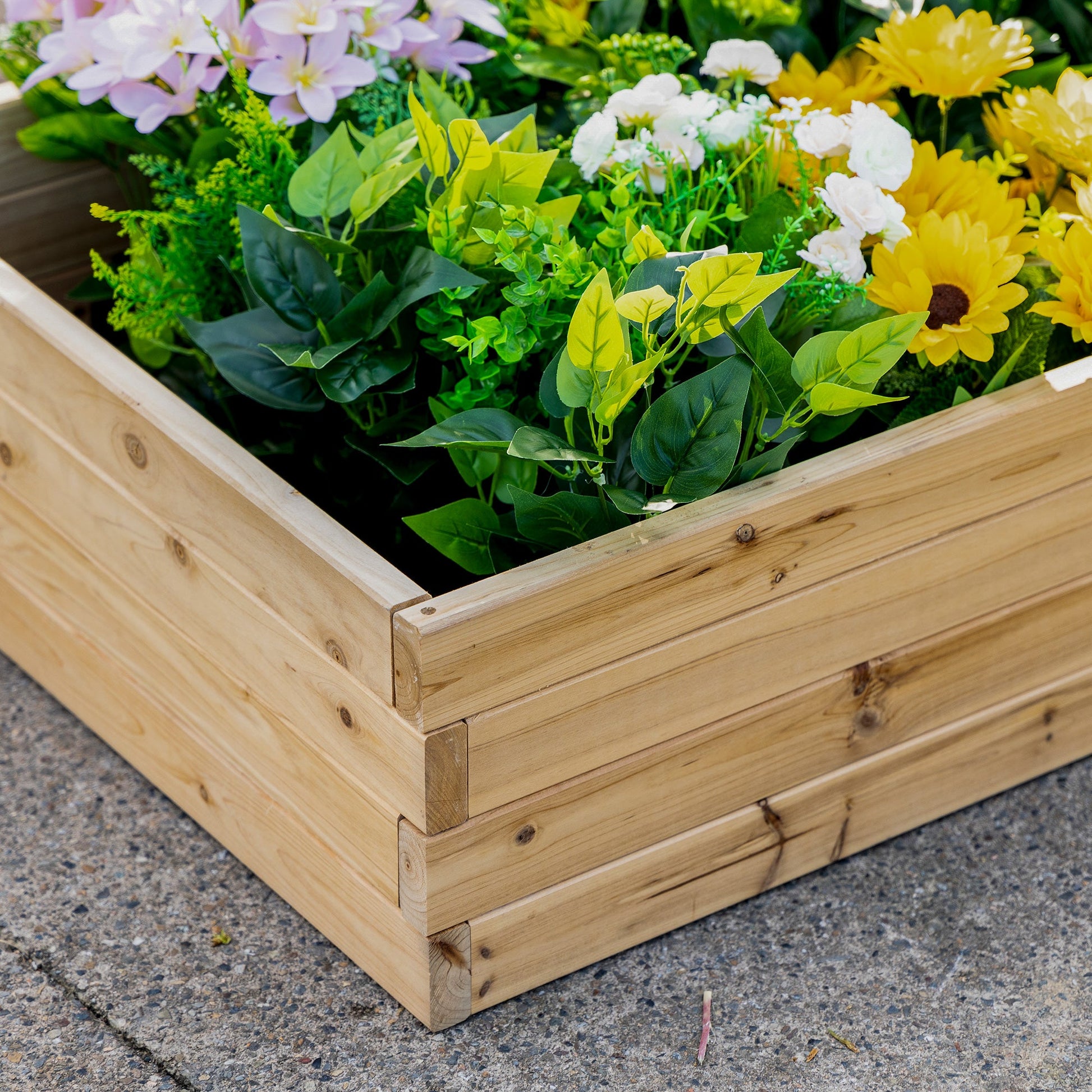47" x 24" x 9" Raised Garden Bed, Outdoor Wooden Planter Box for Growing Vegetables, Flowers, Fruits, Herbs, and Succulents, Easy Assembly at Gallery Canada