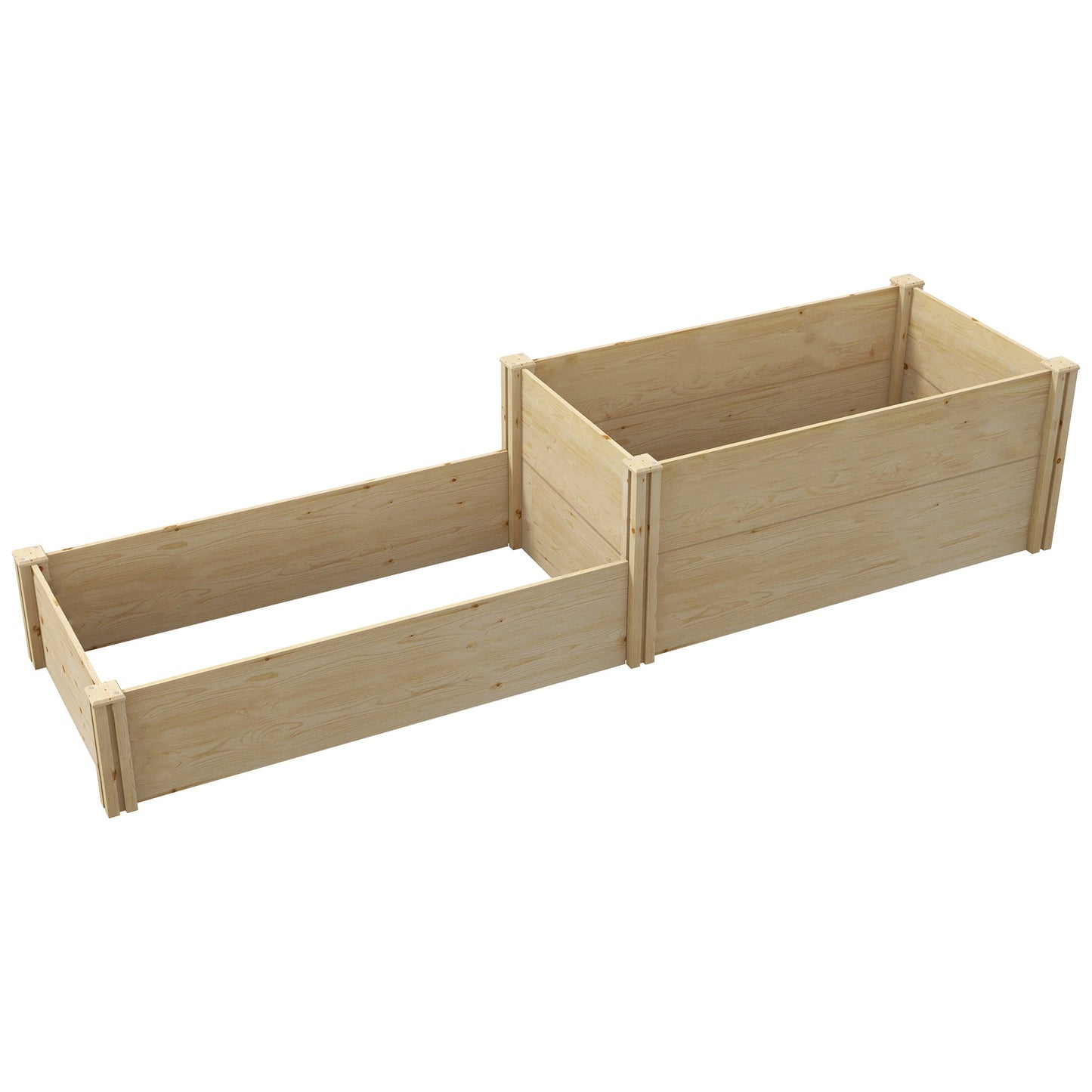 DIY Raised Garden Bed, Two-Box Wooden Planters for Outdoor Vegetables, Flowers, Herbs, Plants, Easy Assembly at Gallery Canada