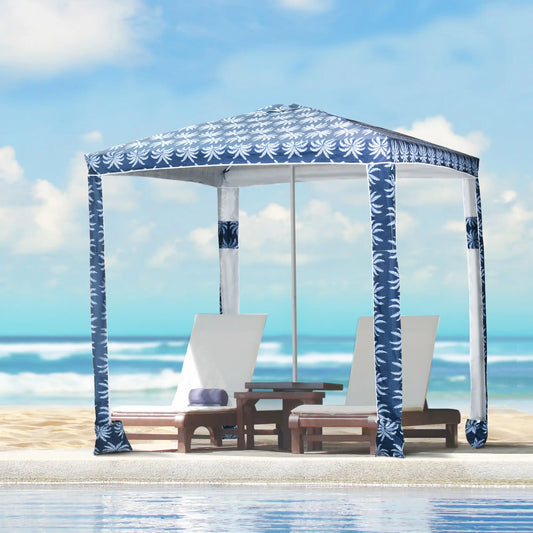 6.5' Beach Umbrella, UV50+ Sun Shade with Sandbags, Dark Blue Beach Umbrellas Dark Blue Coconut Palm at Gallery Canada