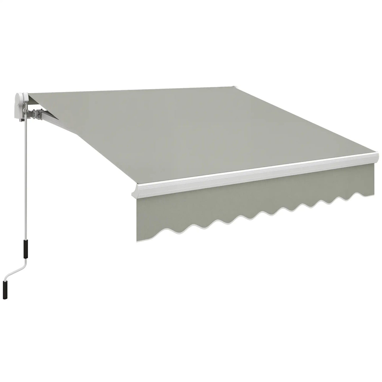 8'x7' Patio Awning, Manual Retractable Sun Shade, Light Grey Patio Awnings at Gallery Canada