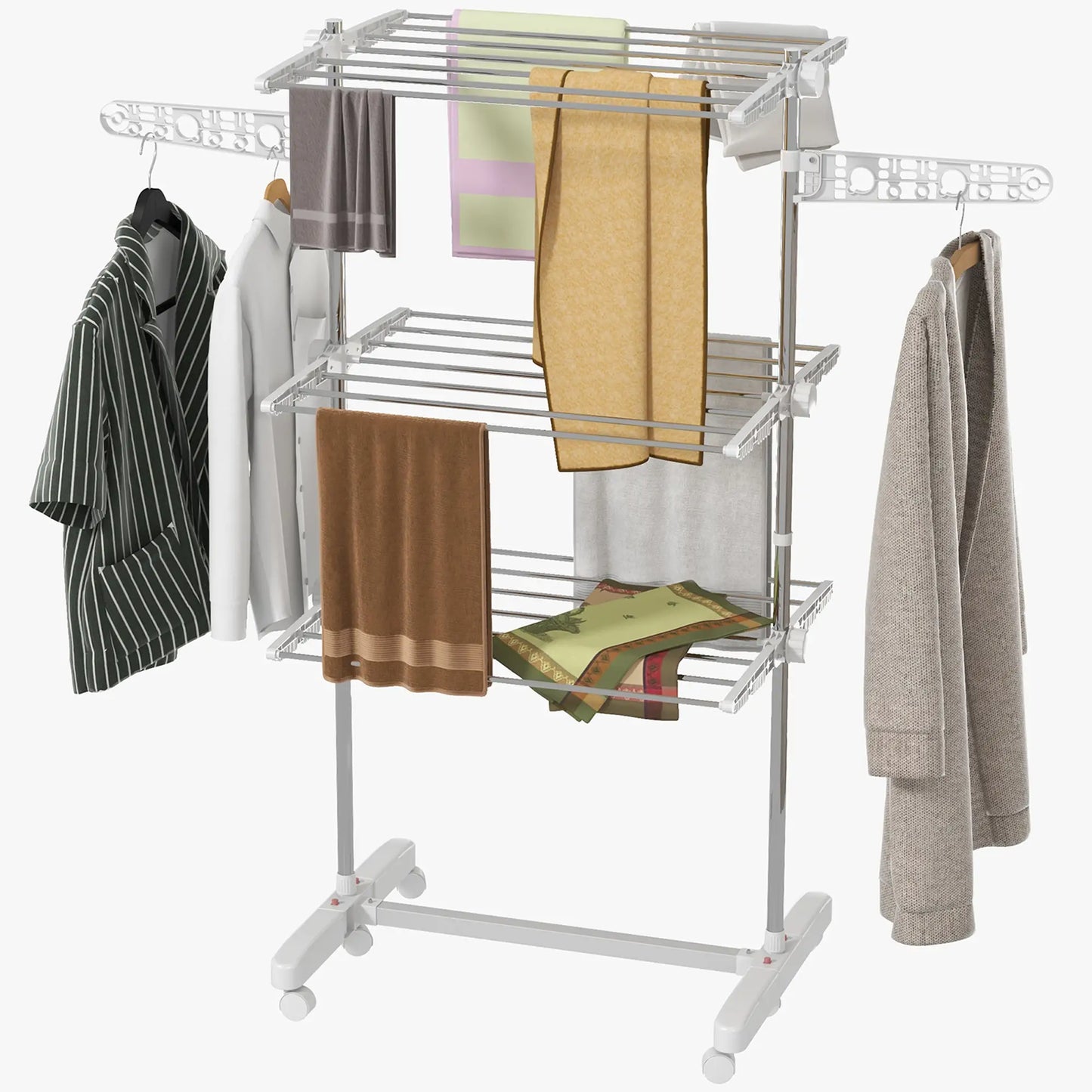 3-Tier Foldable Clothes Drying Rack, Stainless Steel, White Bath Accessories at Gallery Canada