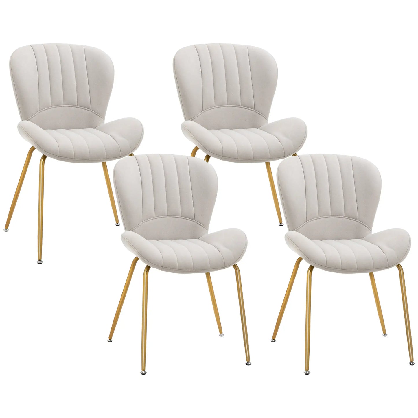 Modern Dining Chairs Set of 4, Cushioned Backrest, Cream White Dining Chairs at Gallery Canada