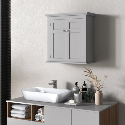 Bathroom Medicine Cabinet, Modern Wall Cabinet with Adjustable Shelves and 2 Doors for Laundry Room