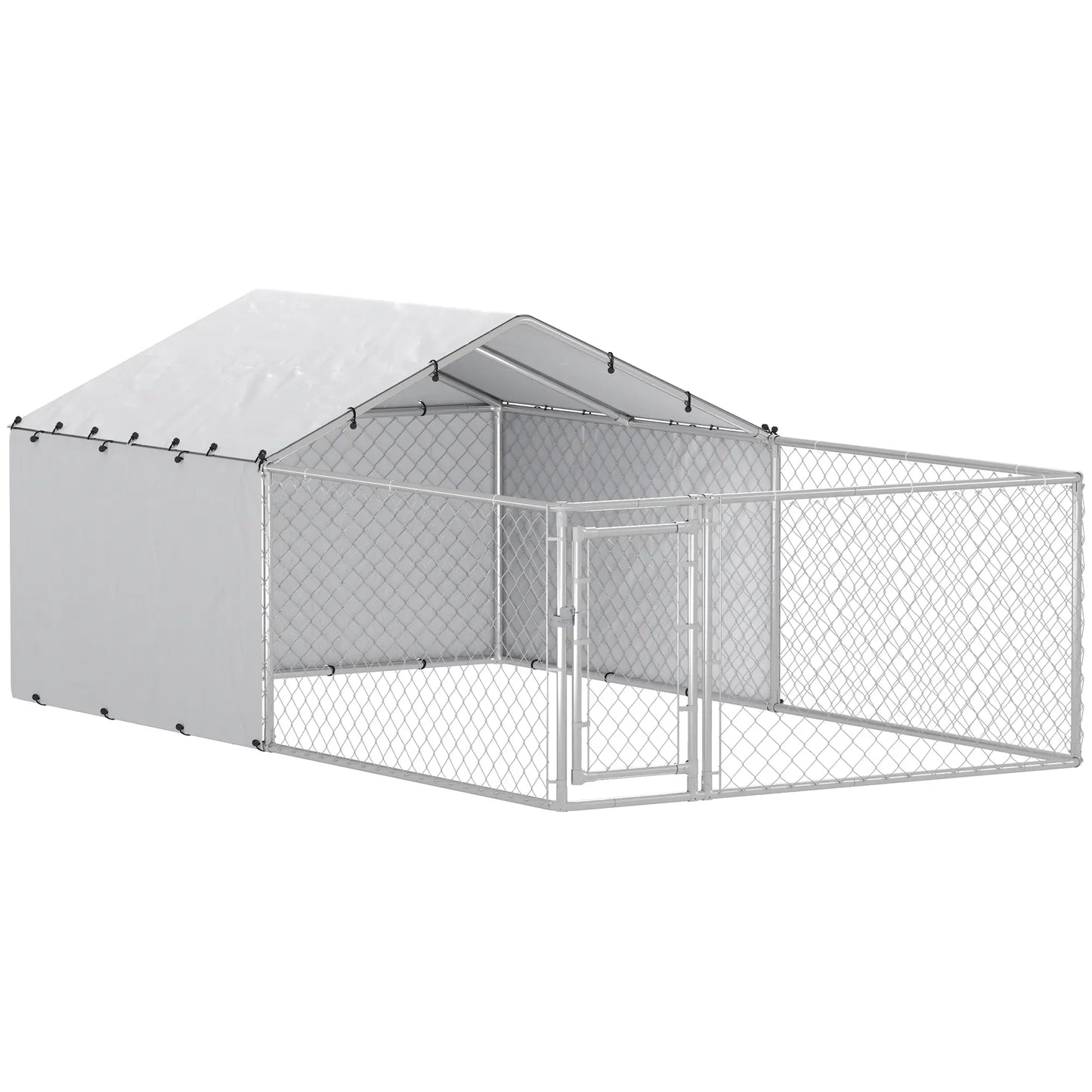 Galvanized Steel Dog Kennel, Outdoor, Waterproof UV-Resistant Cover, Large Dogs, 13.1' x 7.5' x 4.9' Houses, Kennels & Pens at Gallery Canada