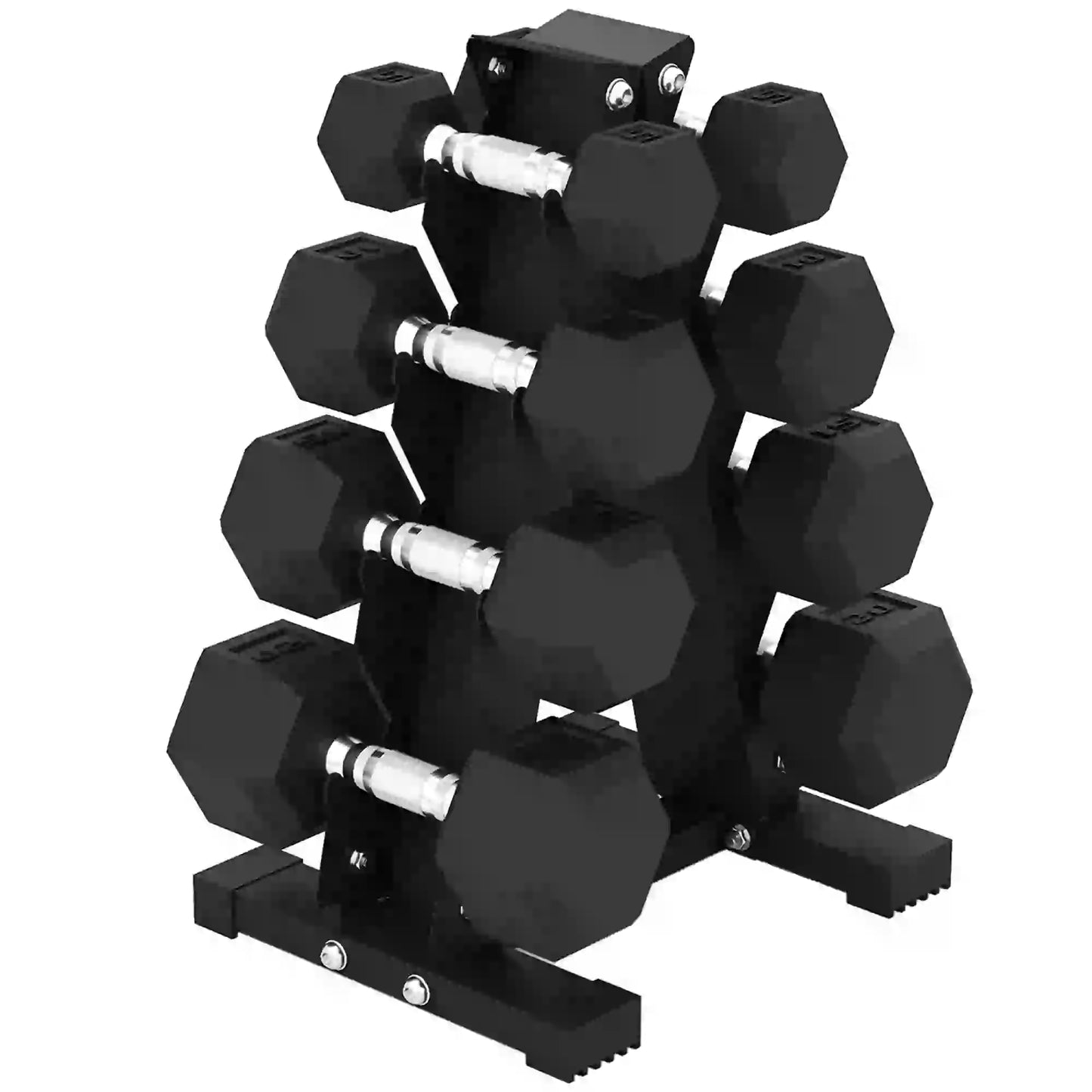 100 LBS Hex Dumbbell Set with Rack, Non-Slip Handles, Rubber Coated Dumbbells & Barbells at Gallery Canada