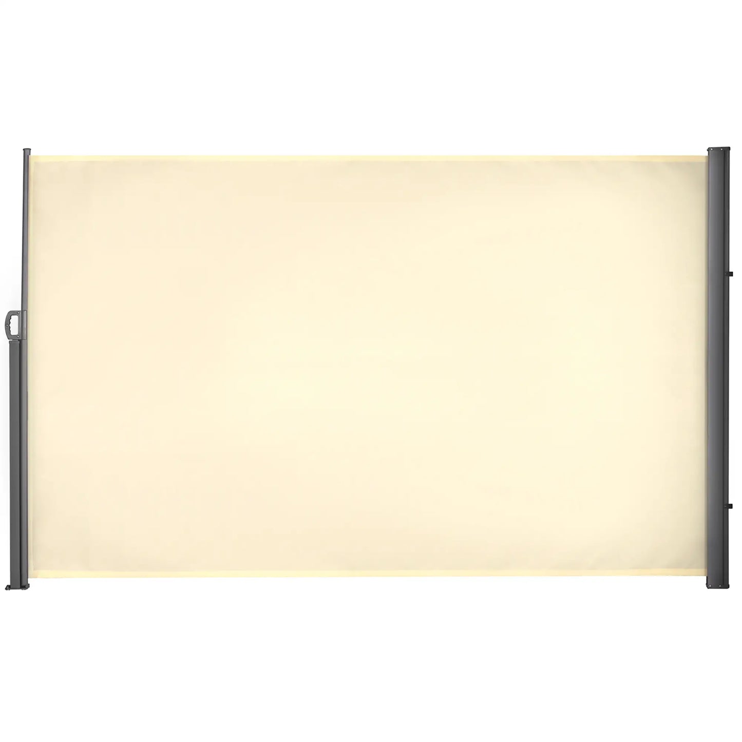 118" x 71" Outdoor Folding Privacy Screen, Retractable Side Awning, UV Wind Resistant, Cream White Side Awnings at Gallery Canada