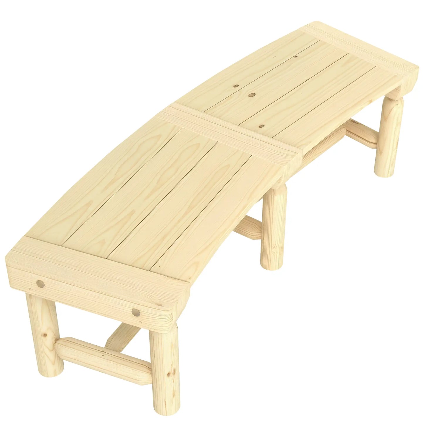 Wooden Outdoor Bench, Wrap Around Tree, Slatted Seat, Natural Outdoor Benches at Gallery Canada