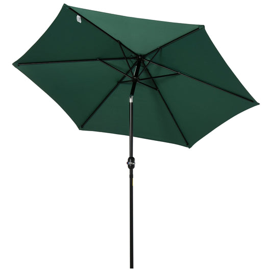 8.5' Round Aluminum Patio Umbrella 6 Ribs Market Sunshade Tilt Canopy w/ Crank Handle Garden Parasol Green - Gallery Canada