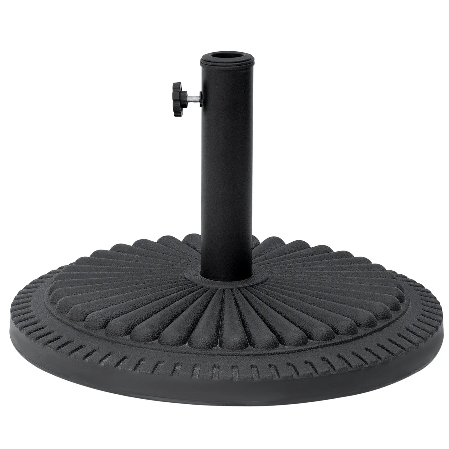 Round Cement Patio Umbrella Base Stand, Fits Φ1.4", Φ1.5", Φ2" Pole, Black Umbrella Bases at Gallery Canada