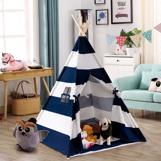 5' Portable Children Sleeping Dome Play Tent, White Blue Play Tents & Playhouse Blue at Gallery Canada