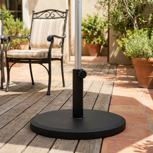 29 lbs Cement Patio Umbrella Base, 19" Heavy Duty Parasol Stand Holder