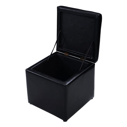 Foldable Cube Ottoman Pouffe Storage Seat, Black at Gallery Canada