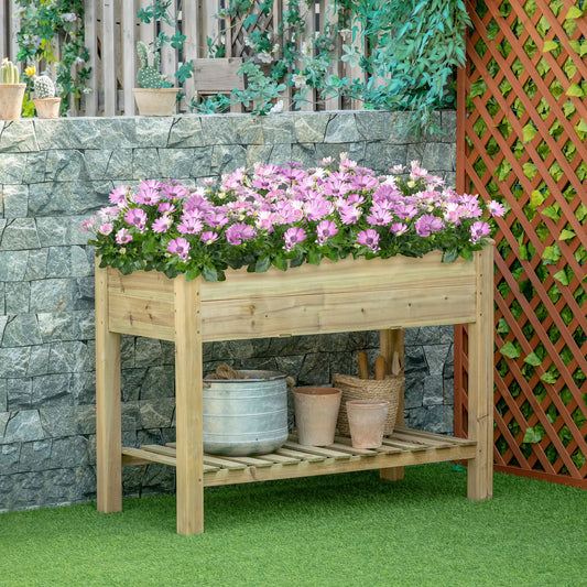 45" x 22" x 33" Elevated Planter Box With Legs, Storage Shelf, Raised Garden Bed Elevated Garden Beds Light Green at Gallery Canada