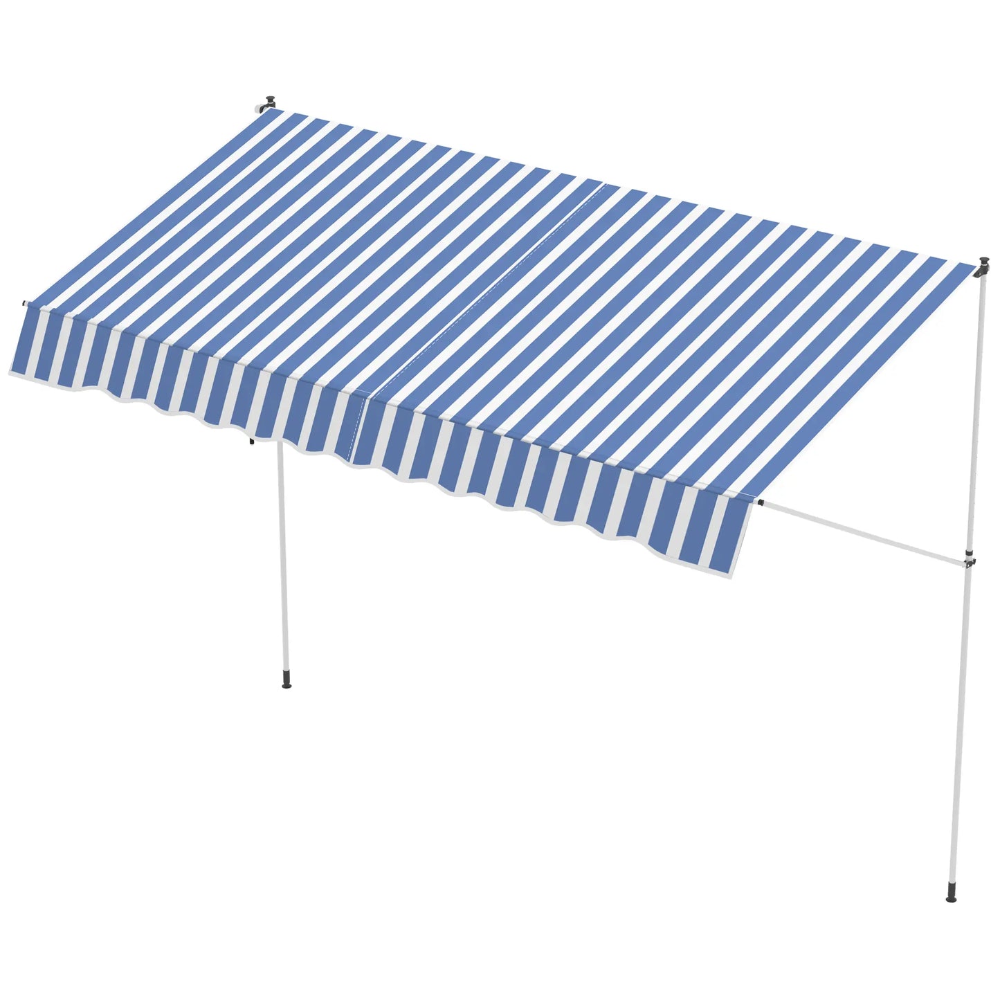 10x5ft Manual Retractable Awning, Patio Sun Shade, Water Resistant, Blue Door Awnings at Gallery Canada