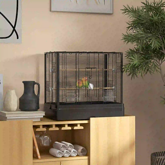 22" Bird Cage for Budgies, Finches, Canaries, Black Bird Cages Black at Gallery Canada