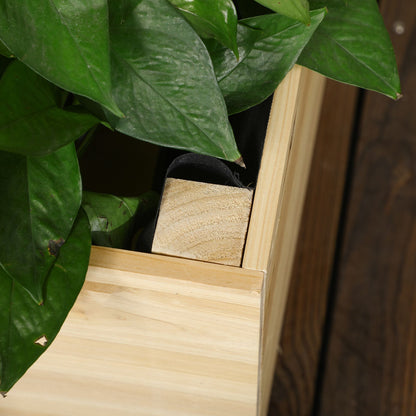 Distressed Wood Planter Box with Trellis, Raised Garden Bed for Outdoor Plants Flowers Herbs, Natural at Gallery Canada