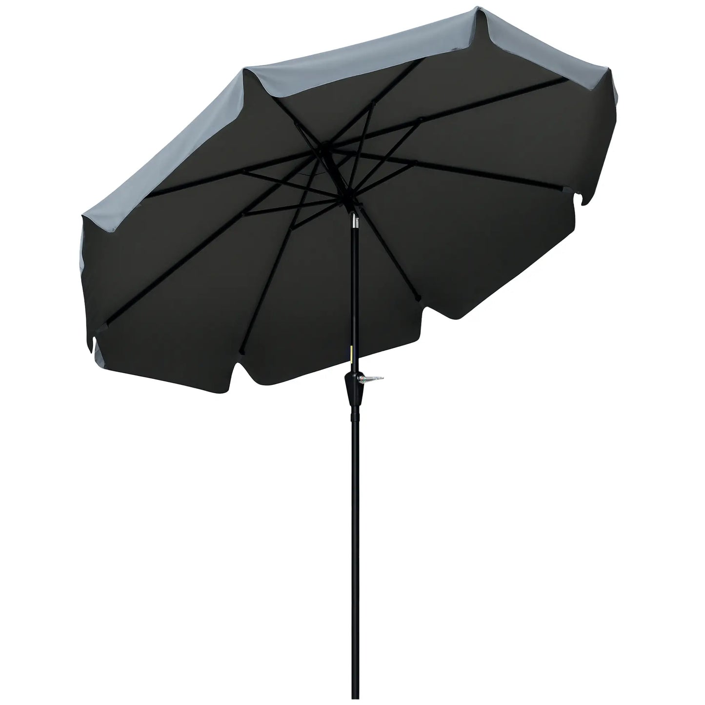 8.5 ft Round Patio Umbrella, Tilt and Crank, Dark Grey Sun Umbrellas at Gallery Canada