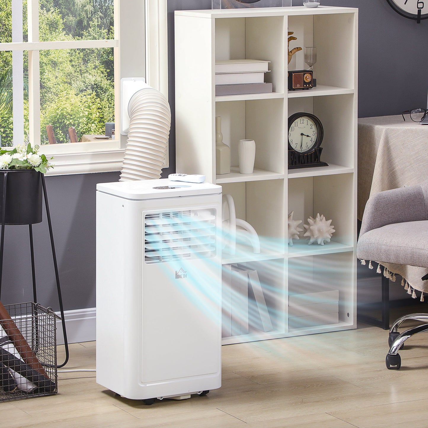 8,000 BTU Portable Air Conditioner with Remote for 344Sq Ft, 4-in-1 Compact Home AC Unit with Built-in Dehumidifier Fan, 24H Timer, Wheels, Window Mount Kit, White at Gallery Canada