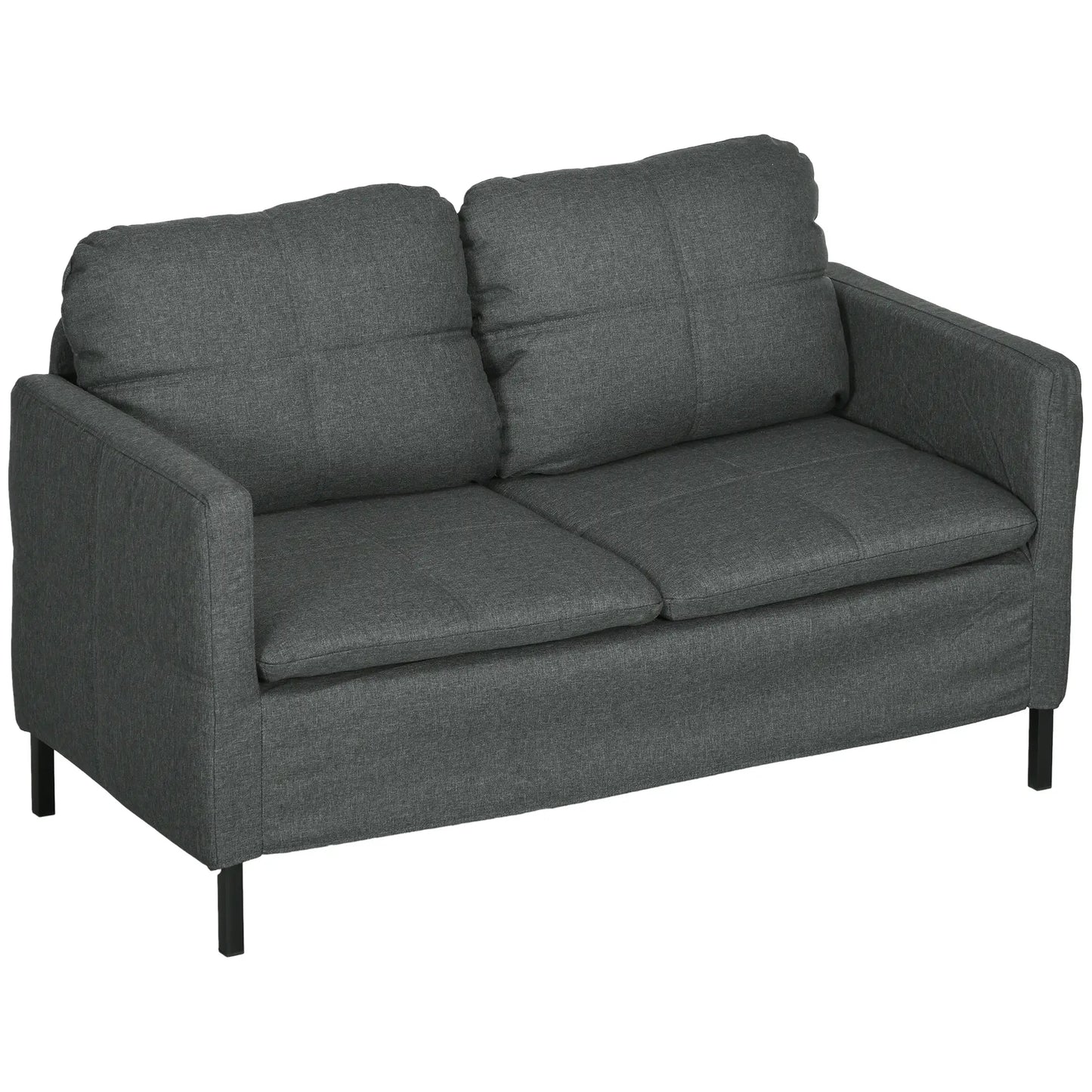 53" 2 Seat Sofa, Upholstered Two Seater Couch, Dark Grey 2-Seater Sofas at Gallery Canada
