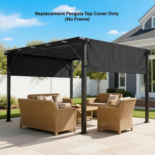 2 Pcs UV Protection Pergola Replacement Canopy, 10' x 10' Size, Black Gazebo Canopy Replacement Black at Gallery Canada