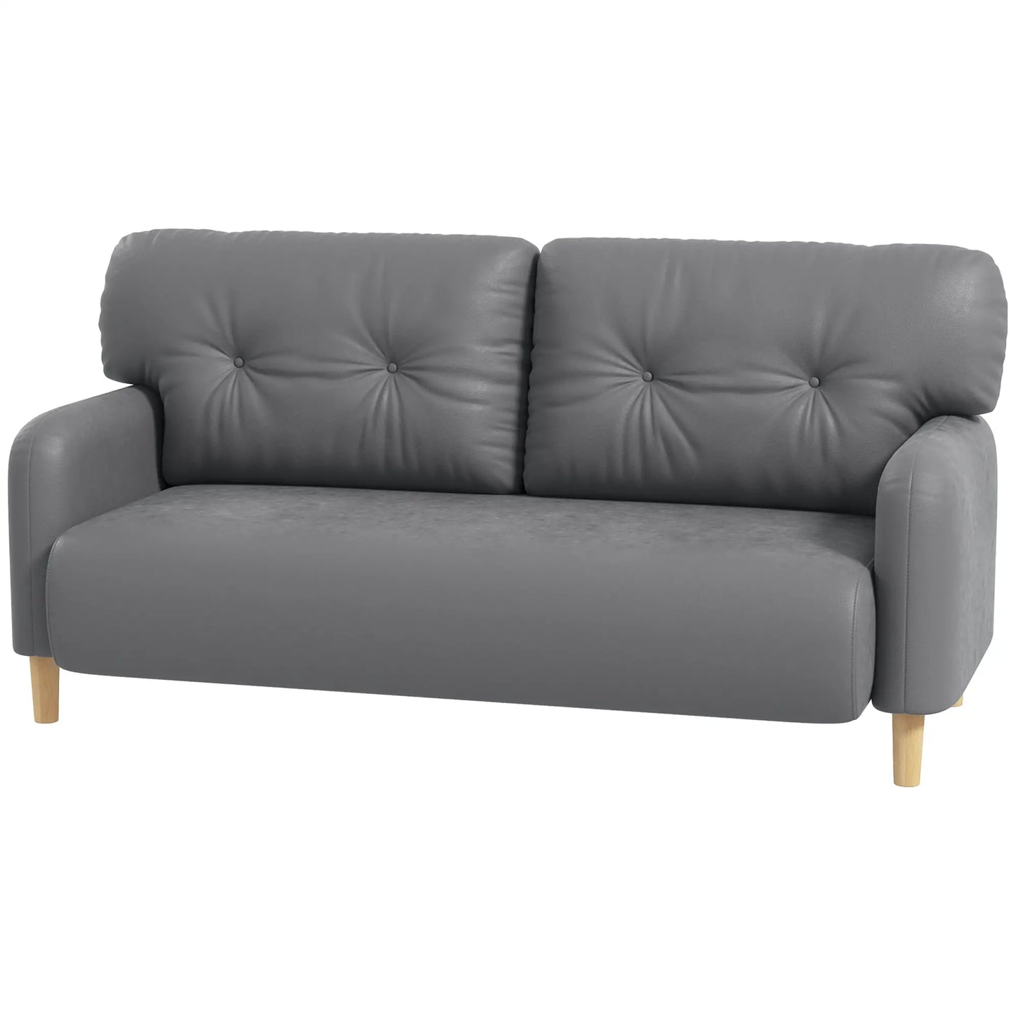 58" 2 Seat Sofa, Modern Love Seat, Upholstered Couch, Solid Wood Frame, Grey 2-Seater Sofas at Gallery Canada