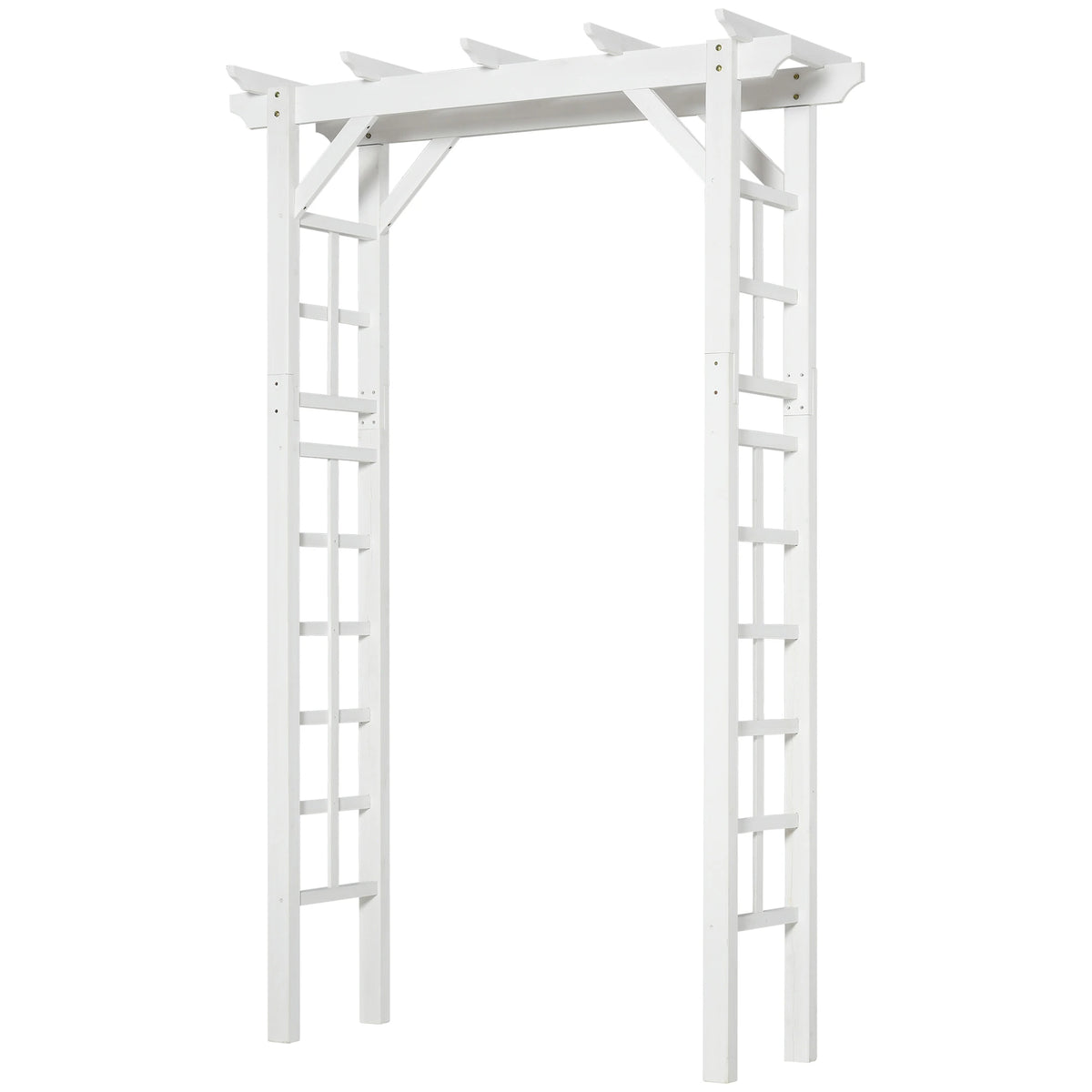 85" Wooden Garden Arbour, Outdoor Arch Trellis for Vines, White Garden Arches at Gallery Canada