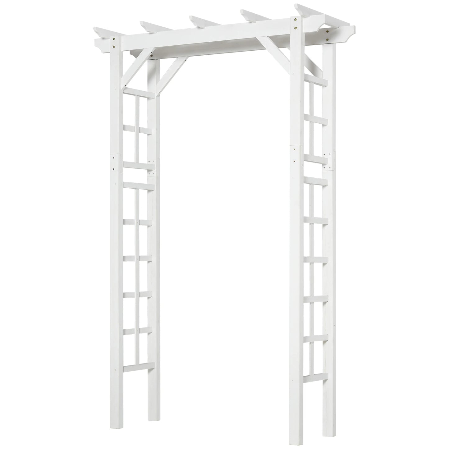 85" Wooden Garden Arbour, Outdoor Arch Trellis for Vines, White Garden Arches at Gallery Canada