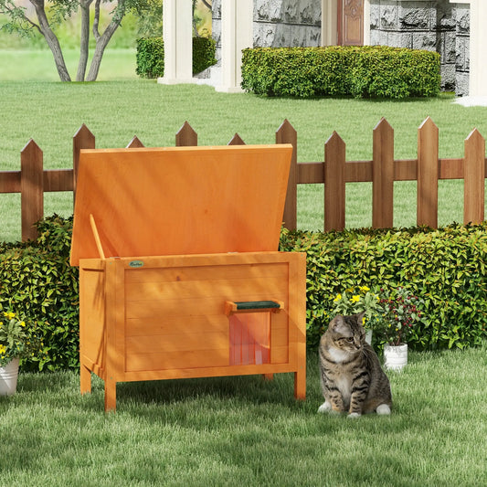 Outdoor Insulated Cat House, Asphalt Roof, Removable Floor, for Small Animals Cat Houses Orange, green at Gallery Canada