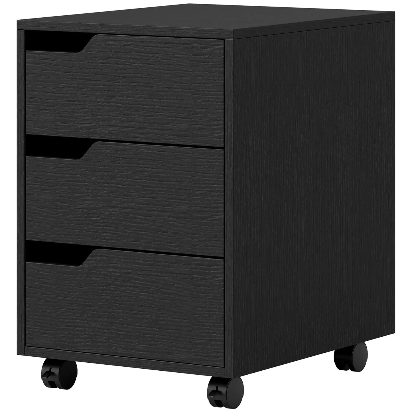 3 Drawer File Cabinet, Vertical with Wheels, Mobile Printer Stand, Black Office Cabinets & Cupboards at Gallery Canada
