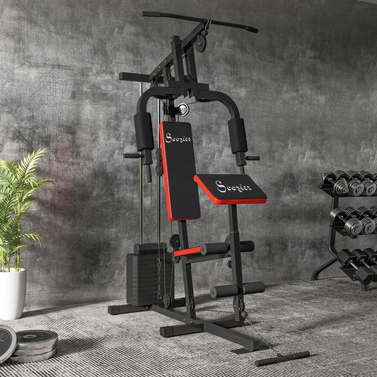 Weight Training Machine, Multifunction Home Gym, 143lbs, Red Power Towers Red and Black at Gallery Canada