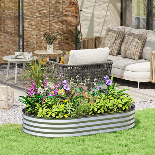 5' x 3' x 1' Outdoor Planter Box, Galvanized Raised Garden Bed, Silver Raised Garden Beds Silver at Gallery Canada