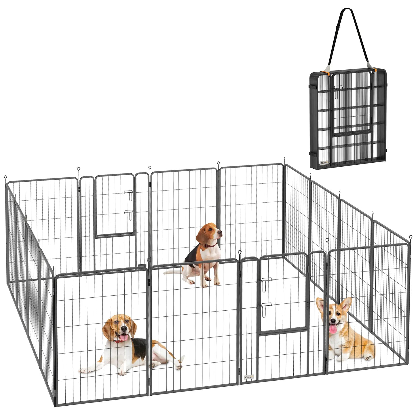 16 Panels Dog Playpen, Portable, for Medium Dogs, 31.5" H Houses, Kennels & Pens at Gallery Canada