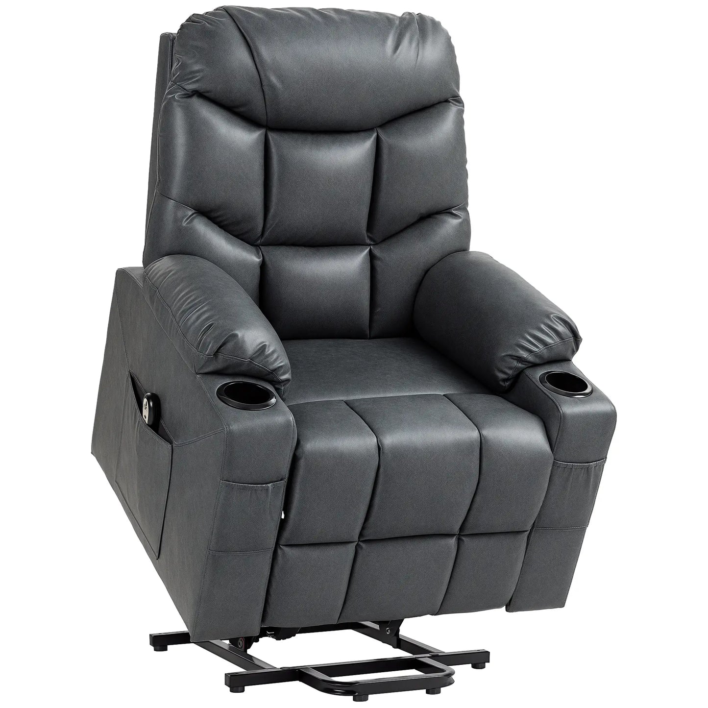 Electric Recliner Chair, PU Leather, Quick Assembly, Remote, Grey Sofas & Reclining Chairs at Gallery Canada