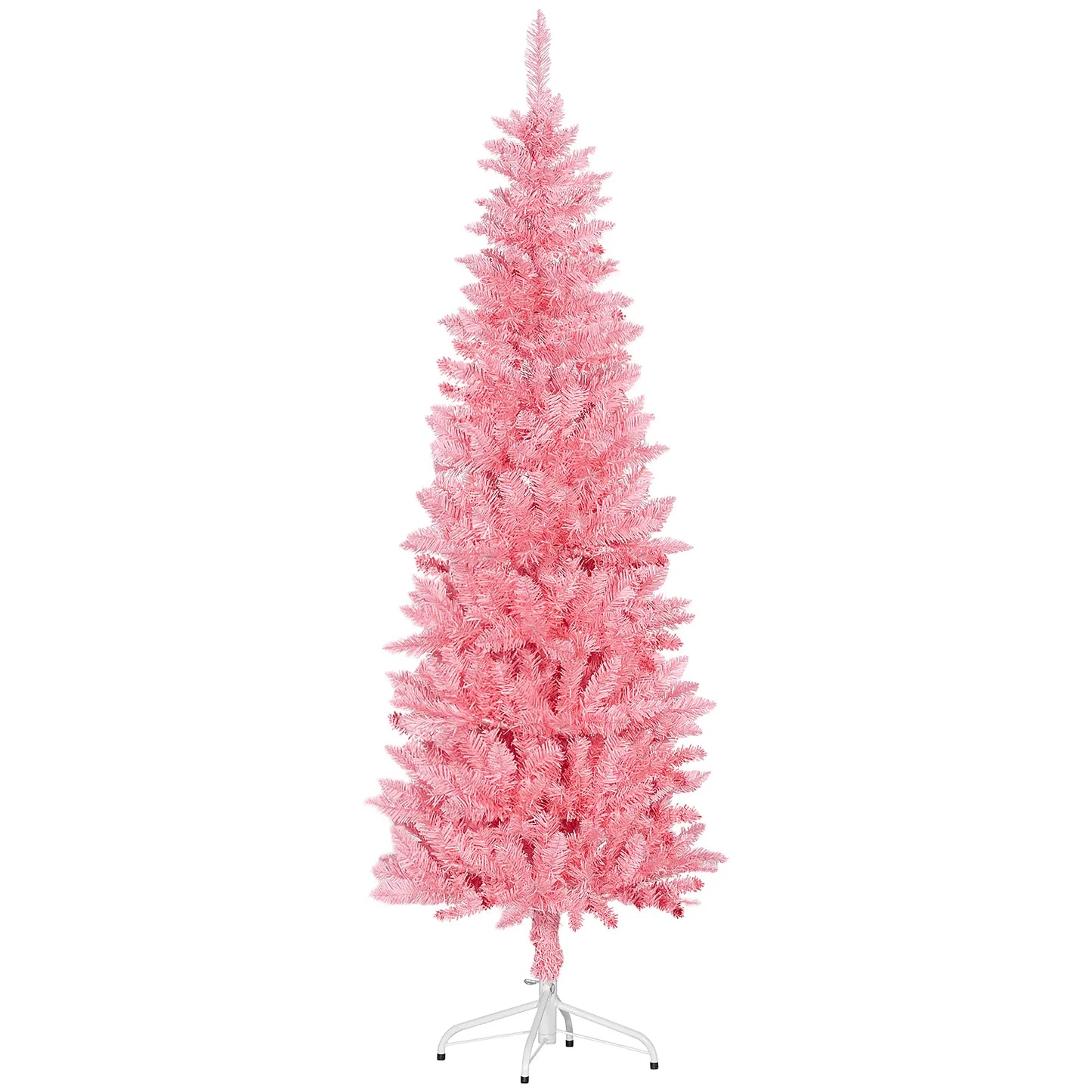 6ft Pencil Artificial Christmas Tree, 479 Branch Tips, Steel Base, Pink Pencil Christmas Trees at Gallery Canada