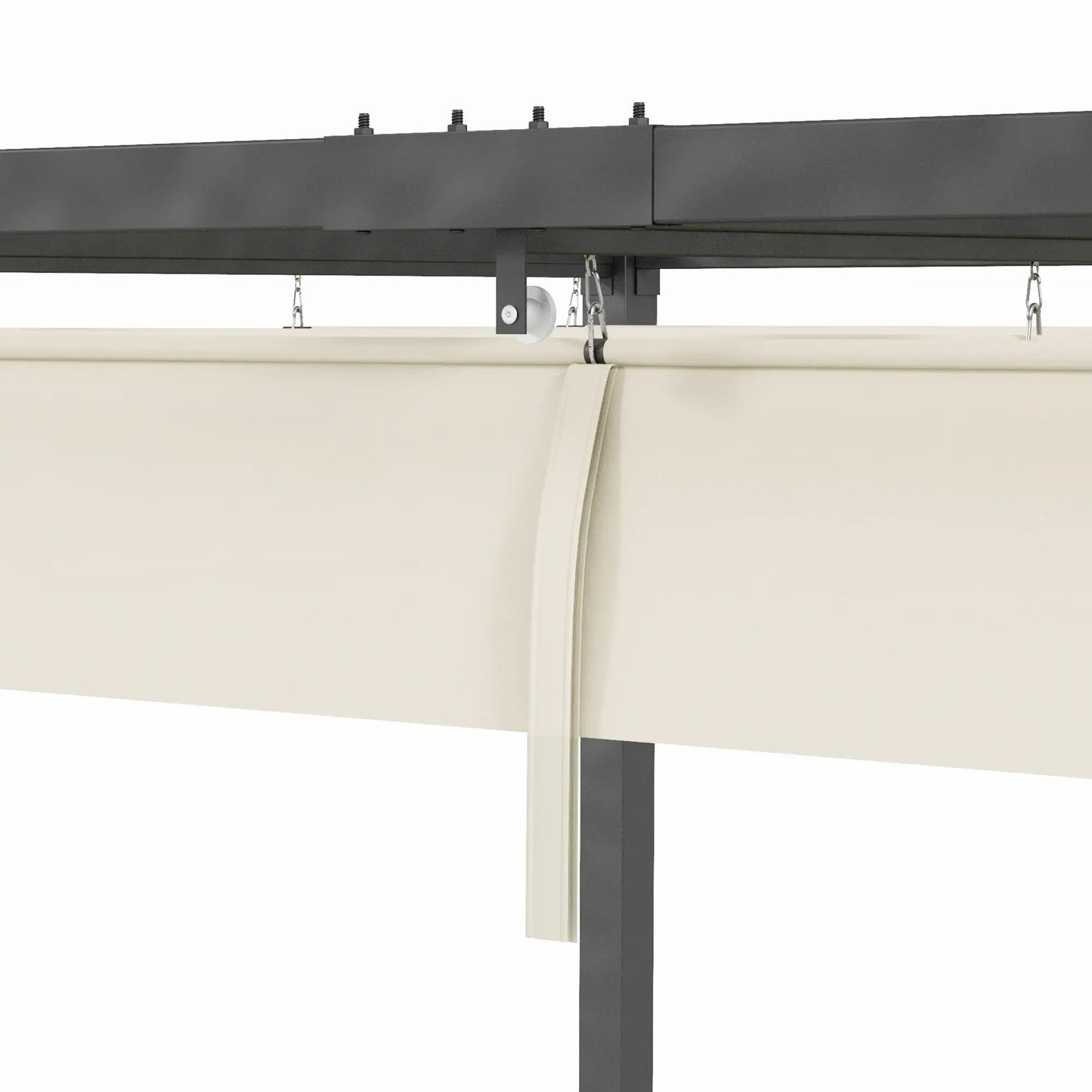 10' x 7' Patio Pergola, Retractable Canopy, Outdoor Sun Shelter, Cream White Pergolas at Gallery Canada