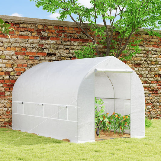 11.5' x 6.6' x 6.6' Portable Walk-In Greenhouse, White Tunnel Greenhouses White at Gallery Canada