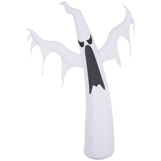 6FT Tall Halloween Inflatable White Ghost, Outdoor Blow Up Yard Decoration with LED Lights for Garden, Lawn, Party, Holiday