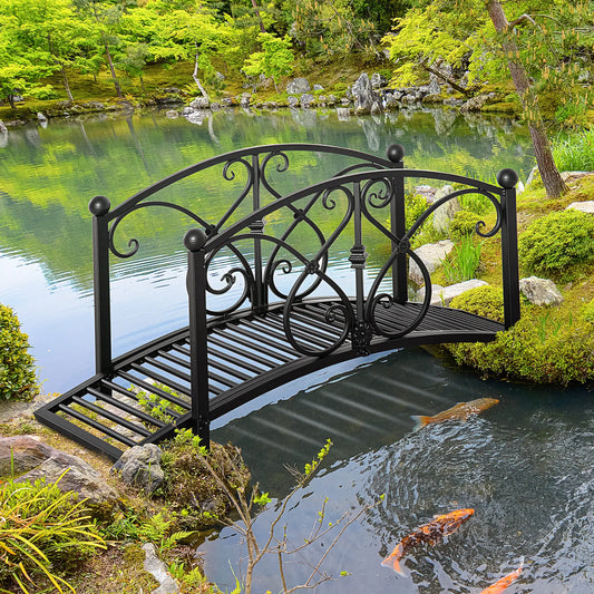 Garden Bridge 3.3FT, Decorative Backyard Pond Bridge, Black Garden Decor Black at Gallery Canada