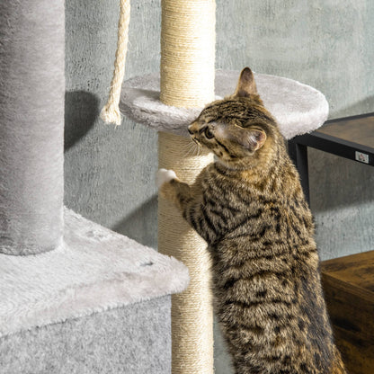 Cat Tree Floor to Ceiling Cat Tower Height Adjustable( 85-101 Inches), Tall Large Cat Climbing Activity Center with Scratching Posts Cat Condo Cozy Bed, Grey at Gallery Canada