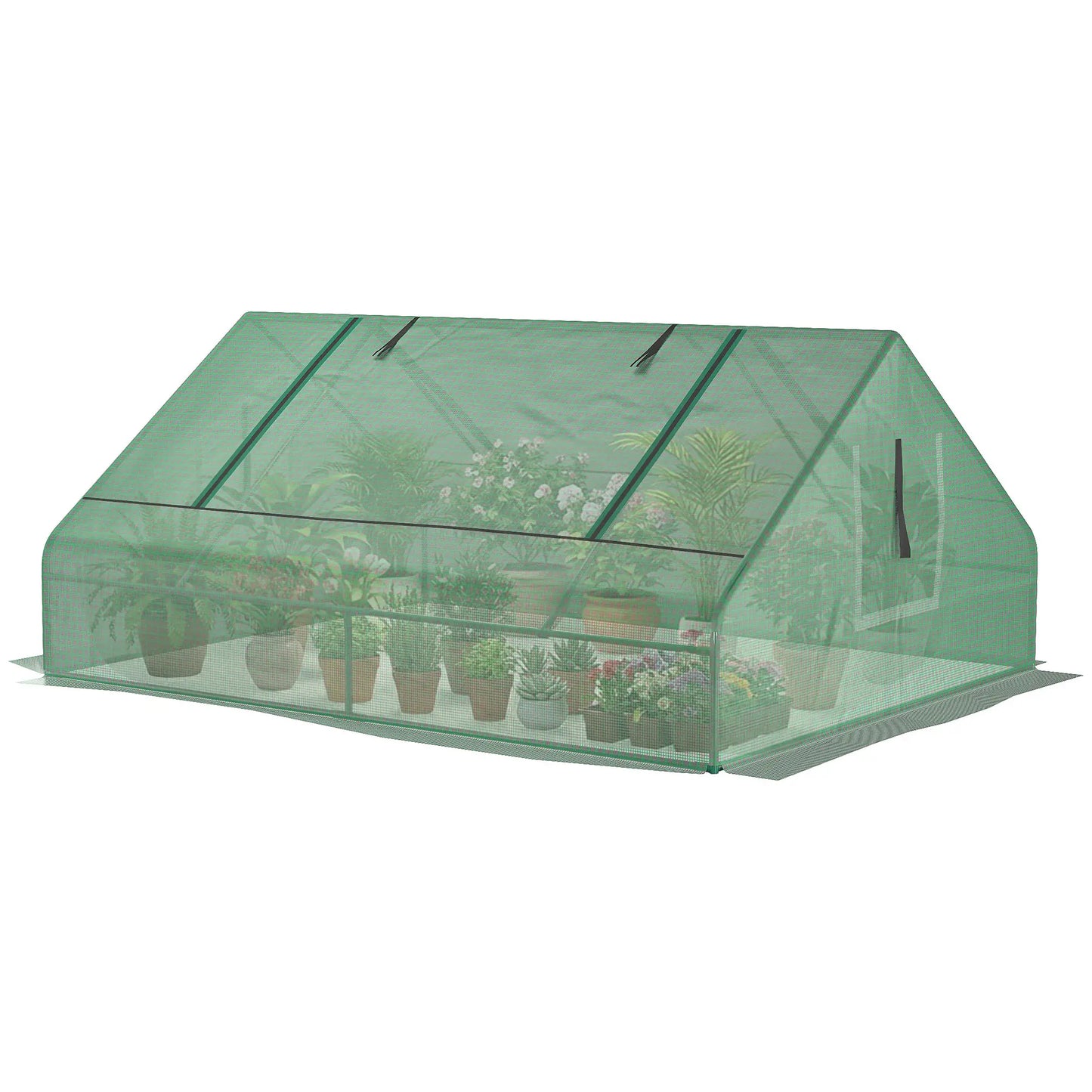 71" x 55" x 32" Mini Greenhouse, Portable Hot House for Plants, 2 Large Windows, Ground Nails, Green Mini Greenhouses at Gallery Canada