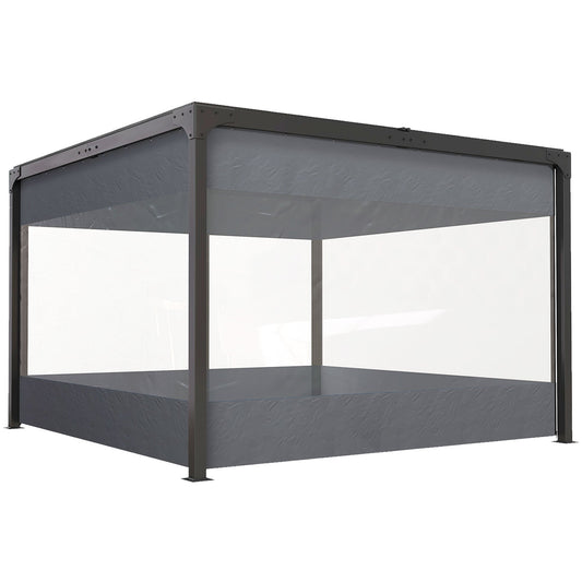 Pergola Gazebo Curtains for 10' x 10' Pergola, 4 Pack Side Panels Replacement with Large Windows and Zipped Doors - Gallery Canada