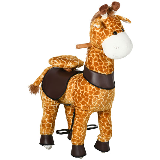Ride On Horse Walking Horse Mechanical Rocking Horse Riding Pony Toy with Wheels Gift for 3-6 Years Girls Boys, Giraffe - Gallery Canada