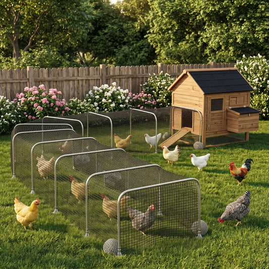 Extra Long Chicken Tunnel for Outside, 354" x 39" Galvanized Steel Chicken Run for 10-15 Chickens or Ducks Chicken Coops Silver, Black at Gallery Canada