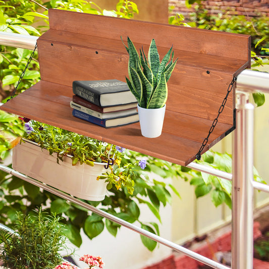 Folding Balcony Table, Spruce Foldable Desk, 39.4 Inch, Orange Balcony Table Hanging Orange at Gallery Canada