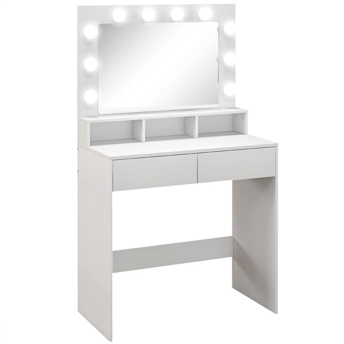 Vanity Table with LED Mirror, Drawers, for Bedroom, White Dressing & Vanity Tables at Gallery Canada
