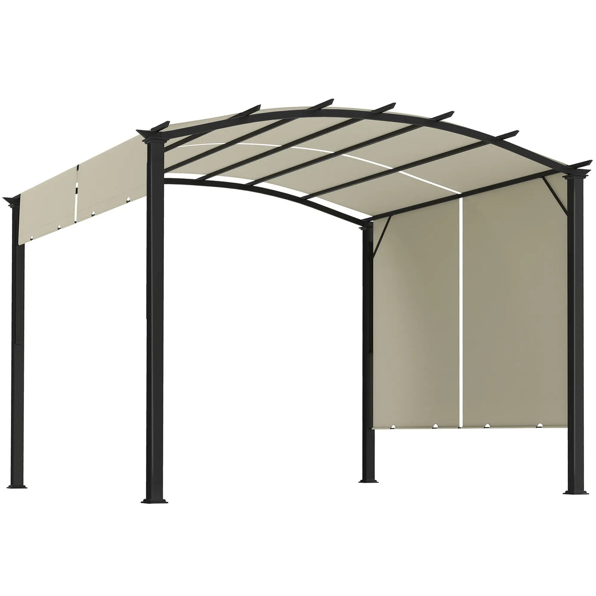 11' x 11' Retractable Pergola Canopy, Patio Backyard, Beige Pergolas at Gallery Canada